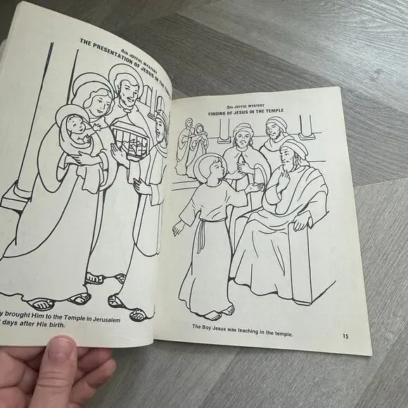 Vintage Coloring Book About the Rosary Catholic Book Publishing 1982 - Picture 6 of 9